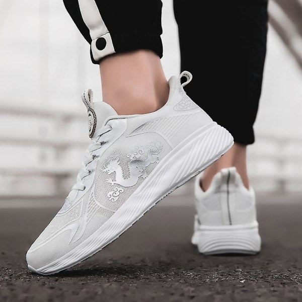 Casual för män Andas Mode Flat Shoes 0315 White 37