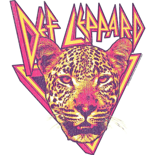 Def Leppard Rock Band Retro Leopard Triangle Band Logotyp Vuxen kortärmad T-shirt 2XL
