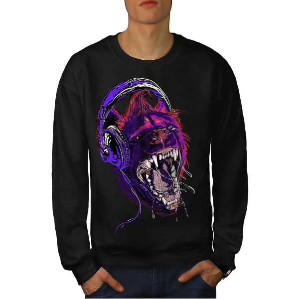 Wild Animal Headset Musik Män Blacksweatshirt XL