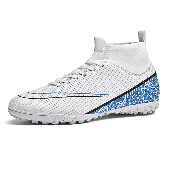 Fotbollsskor för män Halkfria fotbollsskor Klossar Gräs Fotbollssneakers 2L8231-1 WhiteBlue 46