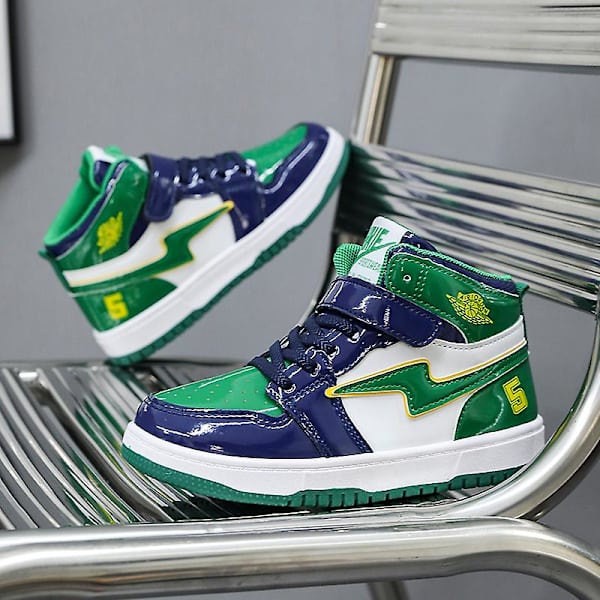Barn Sneakers Andas Pojkar Flickor Skateboard Skor Löparskor 8136 Green 30