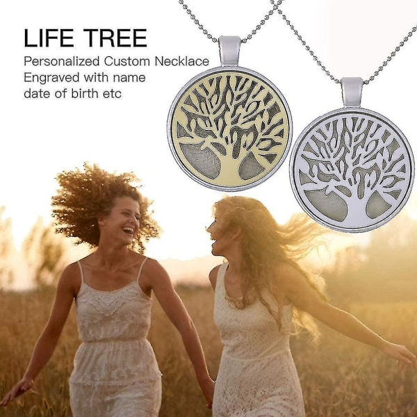3st Tree Of Life Chain Halsband Tree Of Life Chain Halsband Luminous Pendant Present
