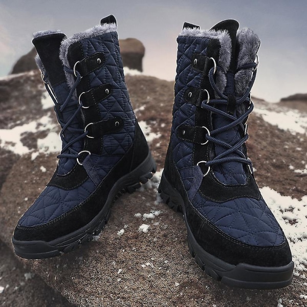 Vintersnöskor för herr Vattentåliga skor Anti-halk Casual Lätt vandringskänga I9259 Blue 38