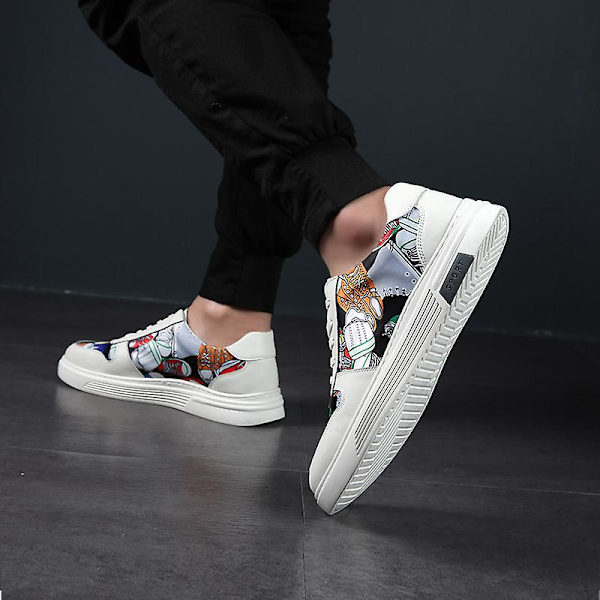 Herr Sport Löparskor Lättvikt Fitness Yoga Strumpor Skor Fr20219 White 43