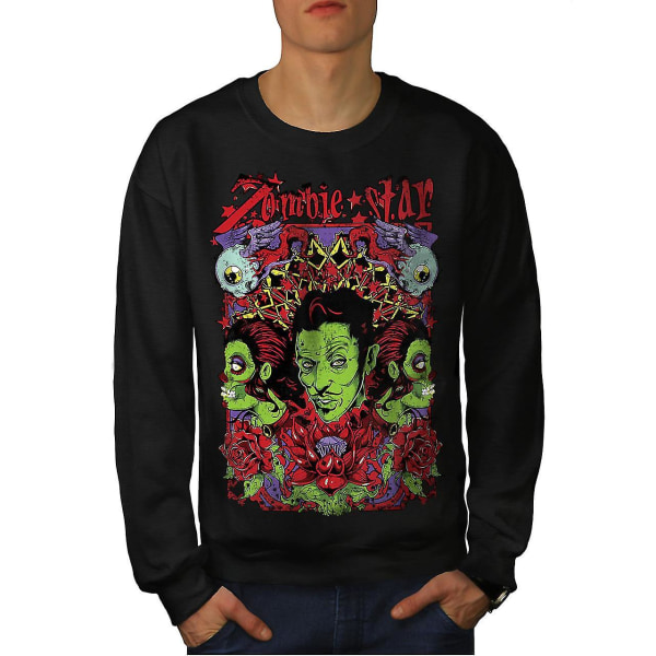 Star Funky Rose Zombie Men Blacksweatshirt XXL