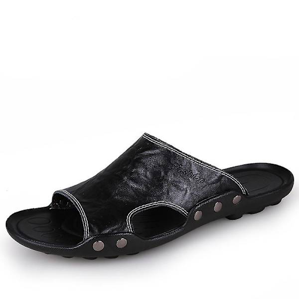Herrtofflor Halkfria sandaler Mode strandskor för kvinnor q7 Black 40