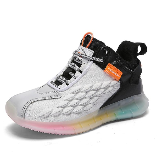 Sneakers för barn, halkfria lätta sportlöparskor Fr18501 BlackWhite 30