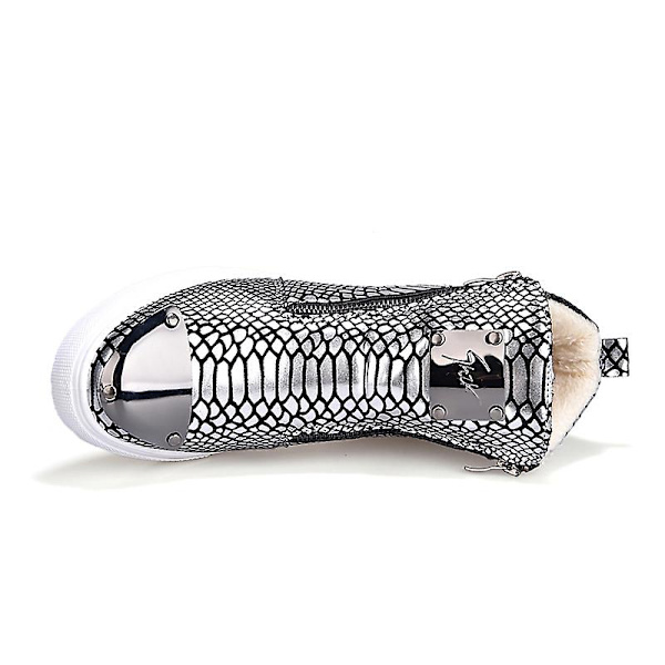 Herrskor Herrstövlar Plus Cashmere bomullsskor B198-1 Silver 43