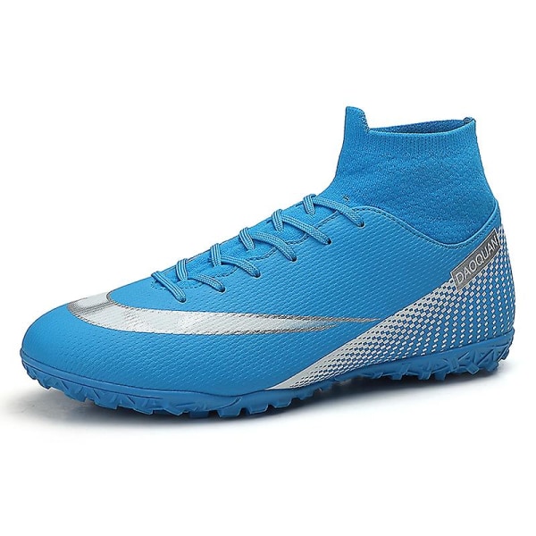 Fotbollsskor för män Höga fotbollsskor för vuxna Grästräning Sport Skor Sneakers 3B2150 Blue 38
