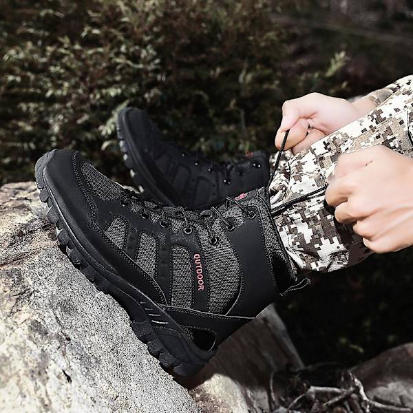 Herr Military Boot Combat Herr Stövlar Tacticalhane Shoes Work Safety Shoes A11 Black 41