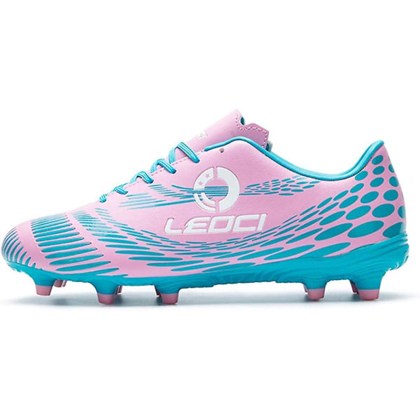 Herr damfotbollsskor för fast mark Utomhus/inomhus Pojkar Flickor Professionell Futsal Fotboll Träning Sneakers-rosa Pink 40