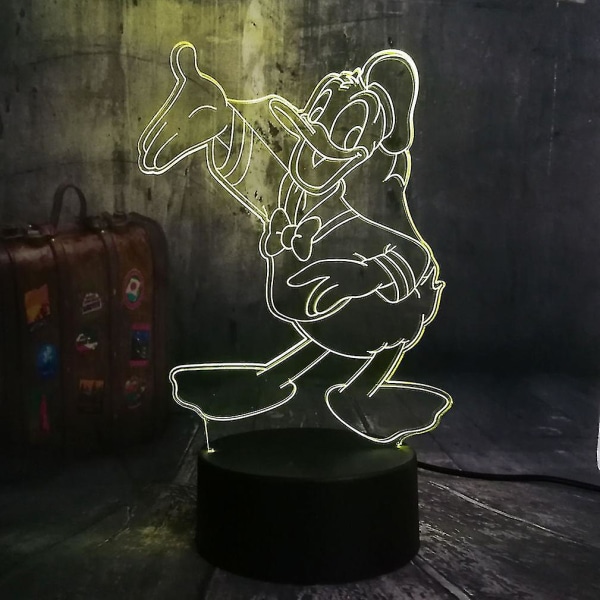 Donald Duck USB 3d Anime Night Light Atmosphere Led Bordslampa