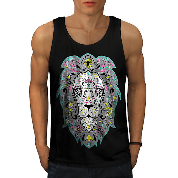 King Jungle Lion Men Blacktank Top | Wellcoda M