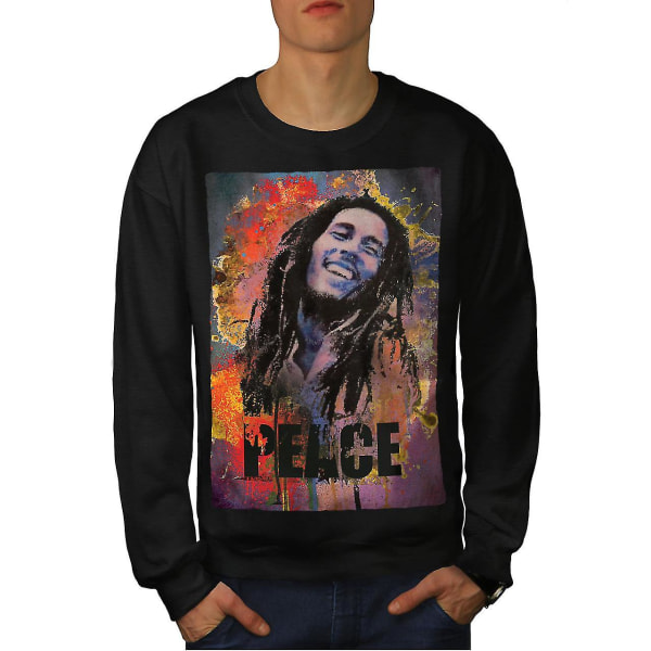 42 Rasta Bob Marley Men Blacksweatshirt XXL