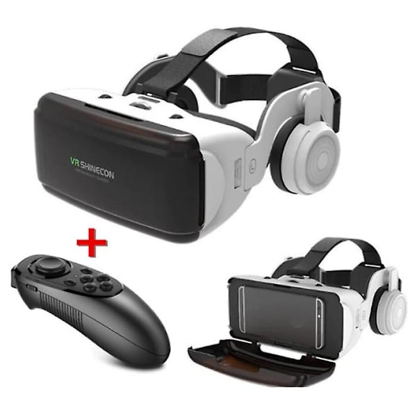 VR Shinecon VR Virtual Reality 3D-glasögon 90° med Bluetooth fjärrkontroll för smartphones