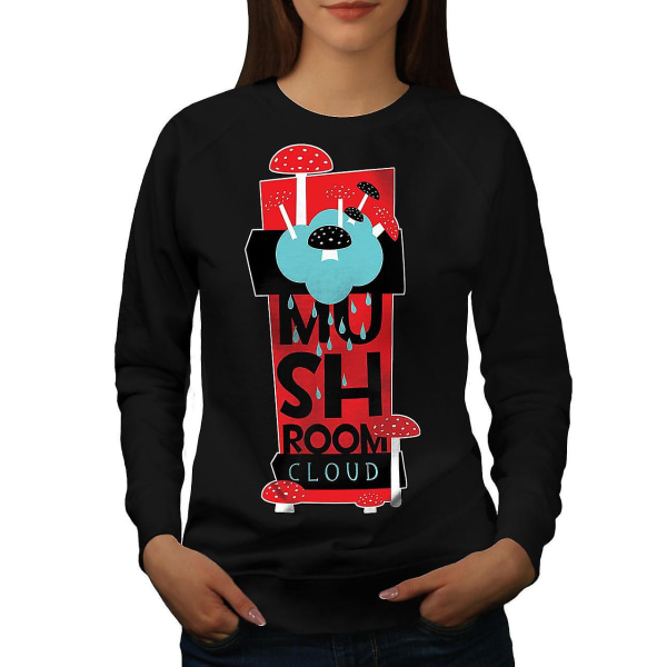 Mushroom Cloud Fashion Women Blacksweatshirt | Wellcoda L