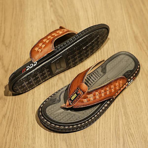 Herr Sport Flip Flops Komfort Casual Stringsandaler Utomhus 3C8611 Brown 41