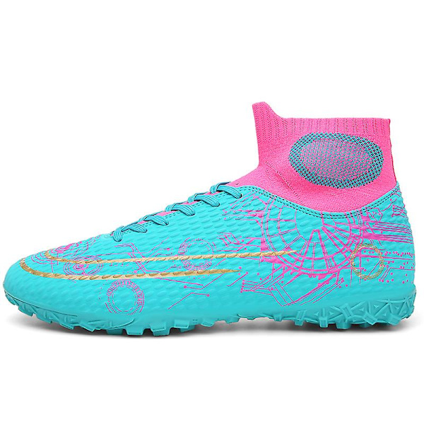 Fotbollsskor för män Spikes Fotbollsskor för ungdomar Stövlar Athletic Sneaker 3C566-1 Cyan 44