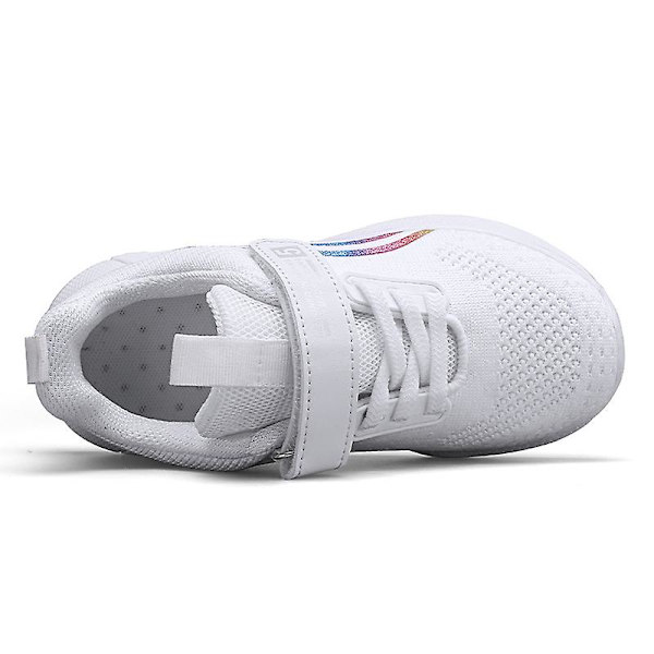 Barn Sneakers Andas löparskor Flickor Mode Sportskor T868 White 30