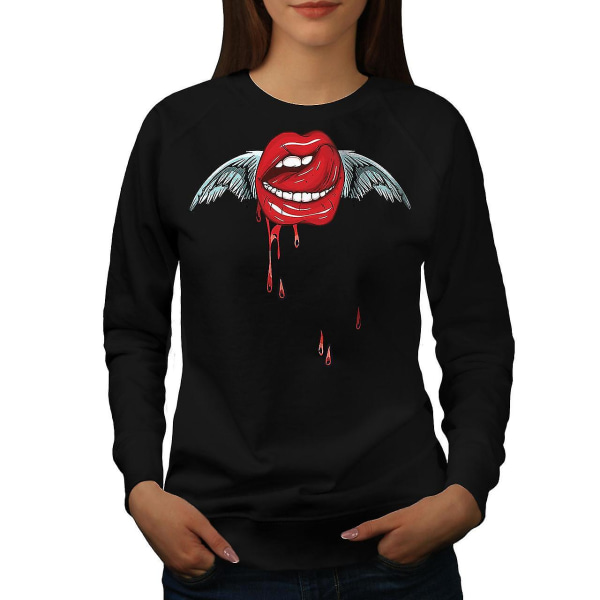 Angel Lip Snygg Blacksweatshirt för kvinnor XL