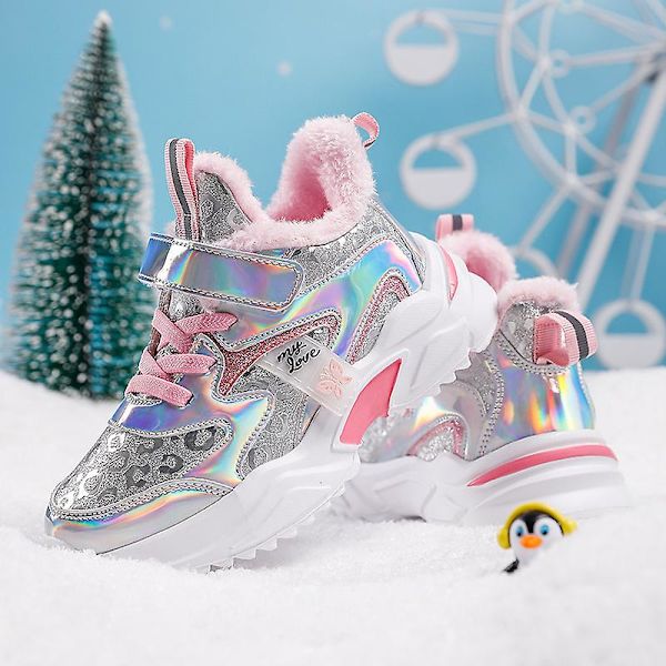 Snösneakers för barn Andas löparskor Mode tjejer Sportskor D2112 Silver 34