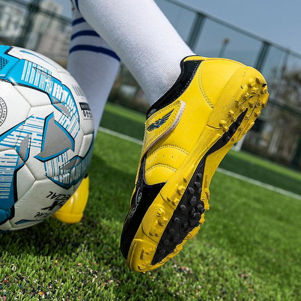 Fotbollsskor för barn Pojkar Flickor Fotbollsskor Grästräning Sport Skor Sneakers Yj22030 Yellow 31
