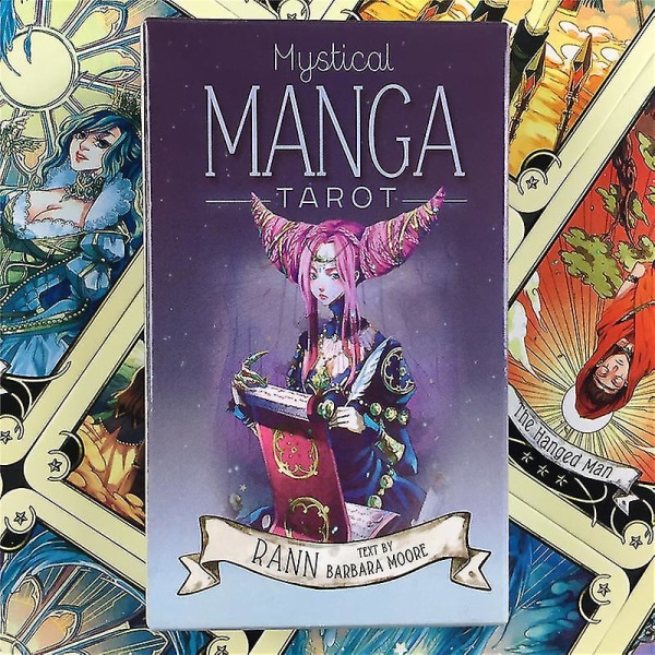 Tarotkort Mystiska Manga Tarotkort Party Tarotleksaker Engelska brädspelsspelkort med pdf Guidebok44st Ts44