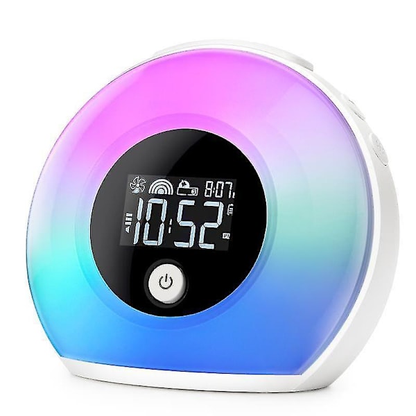 Wake Up Light ljus väckarklocka med bluetooth högtalare, väckarklocka barn med nattlampa, resor