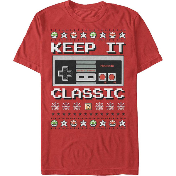 Keep It Classic Nintendo Christmas T-shirt S