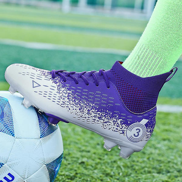 Fotbollsskor för män Halkfria fotbollsskor för herr, Gräs Fotbollssneakers Yj3000 Purple 44