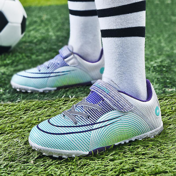 Fotbollsskor för barn Halkfria fotbollsskor Klossar Gräs Fotbollssneakers Yj6192 Purple 33