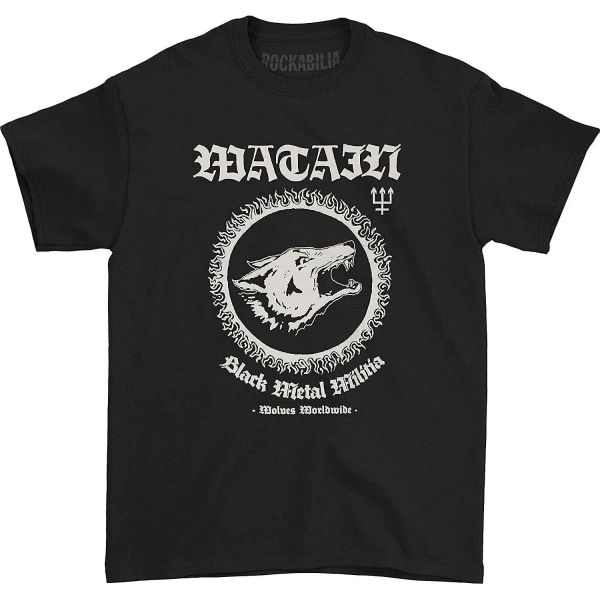 Watain Herr svart metall Militia T-shirt Svart