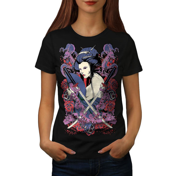 Girl Rose Asia Women Blackt-shirt | Wellcoda XXL