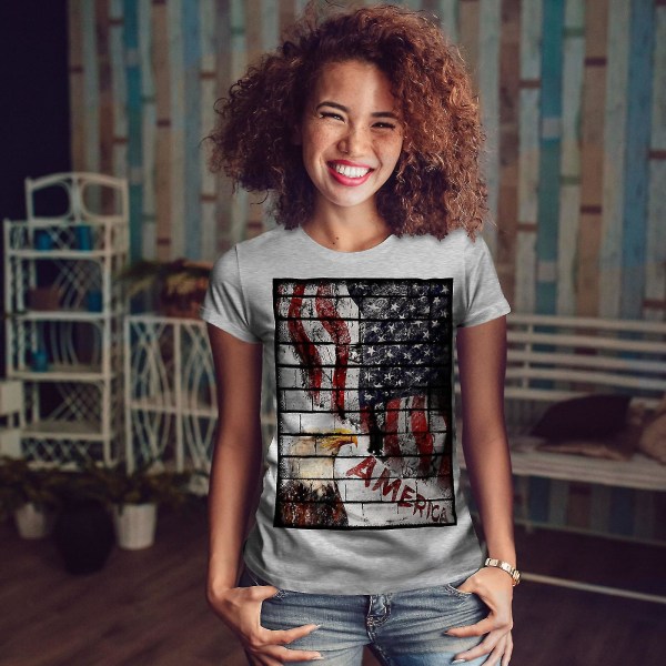 American Eagle Flag Usa T-shirt för kvinnor L