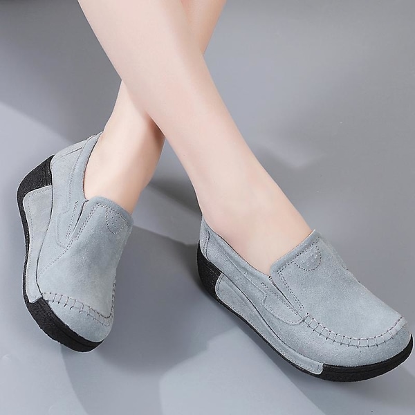 Damskor för casual Loaferskor Mammaskor 3A5588 Gray 37