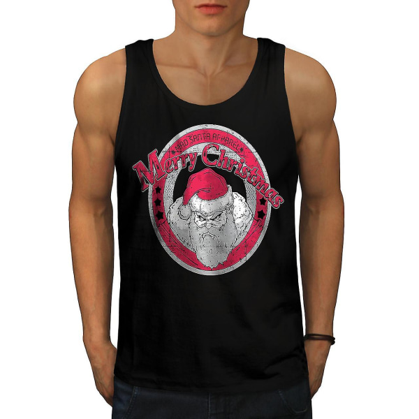 Angry Santa Christmas Men Blacktank Top M