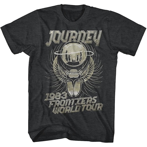 Journey Album Frontiers World Tour Guitar Cover Rock Band Vuxen T-shirt T-shirt Svart Heather L