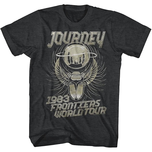 Journey Album Frontiers World Tour Guitar Cover Rock Band Vuxen T-shirt T-shirt Svart Heather M