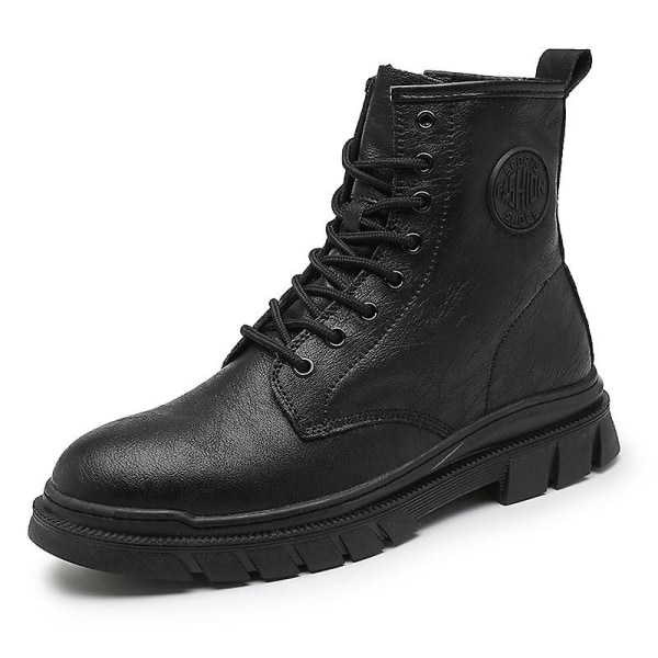 Herr Martin Boot Kvinnor Korta Kängor Med Snörning Chunky Låg Klack Mid-Calf Boots 2K6263 Black 39