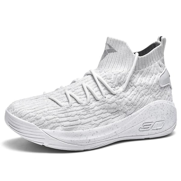 Basketskor för män Andas Sportskor Sneakers Löparskor 2D6907 White 44