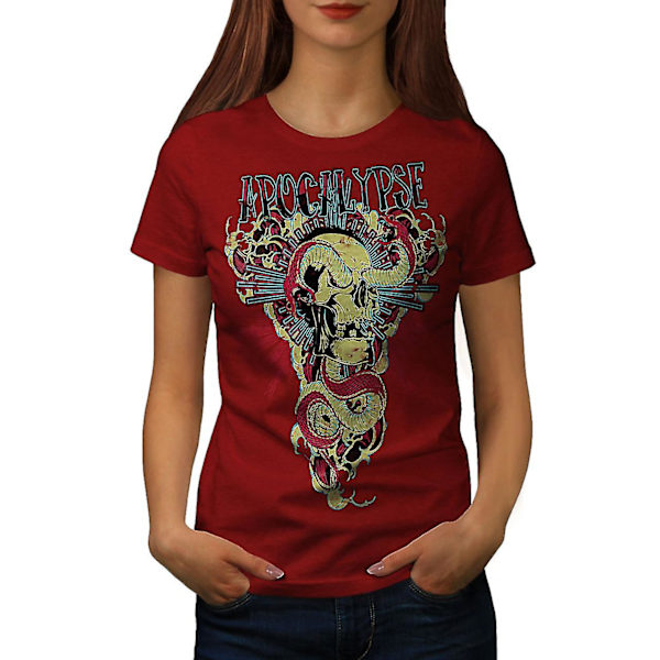 Apocalypse Beast Skull Kvinnor Röd-skjorta M