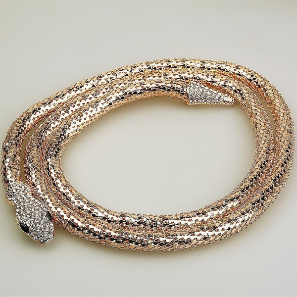 2xpunk Snake Rhinestone Choker Statement Halsband Midjetröjakedja 2 Pcs