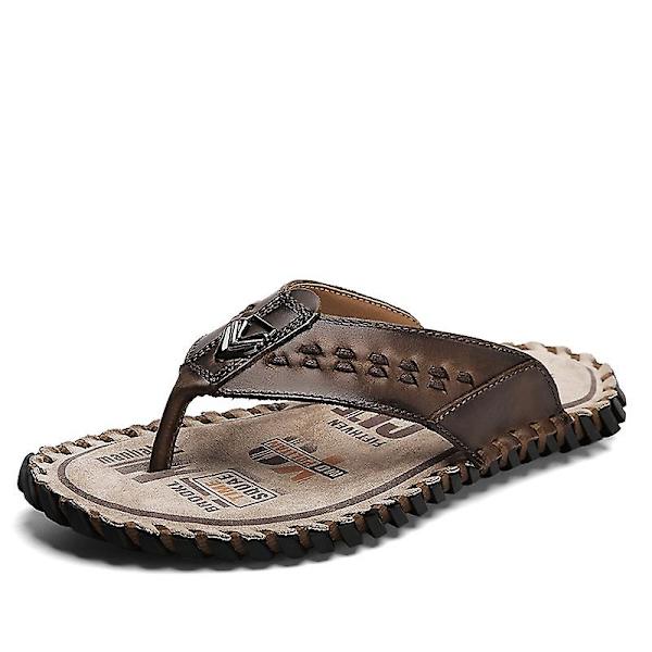 Herrtofflor Halkfria sandaler Mode Strandskor för kvinnor 7285 Brown 41