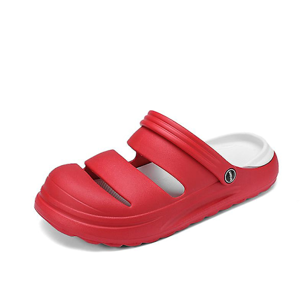 Män Dam Strandtofflor Mode Sandaler Utomhus Halkfria inomhusskor 2766 Red 36-37