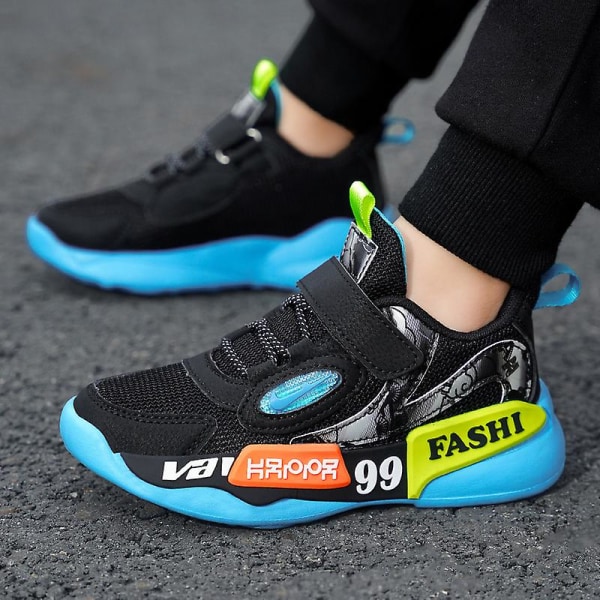 Sneakers för barn Andas löparskor Mode Sportskor L888 BlackBlue 33