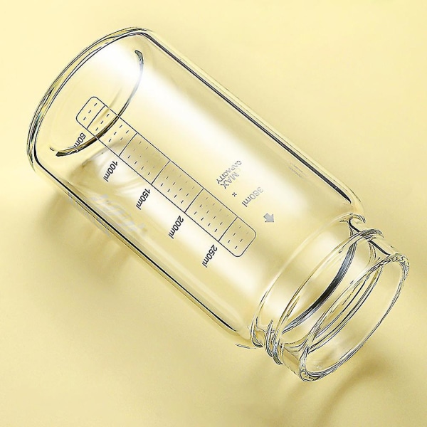 Bärbar halmglaskopp med skala hög kapacitet vattenflaska för pojkar flickor Green 500ml