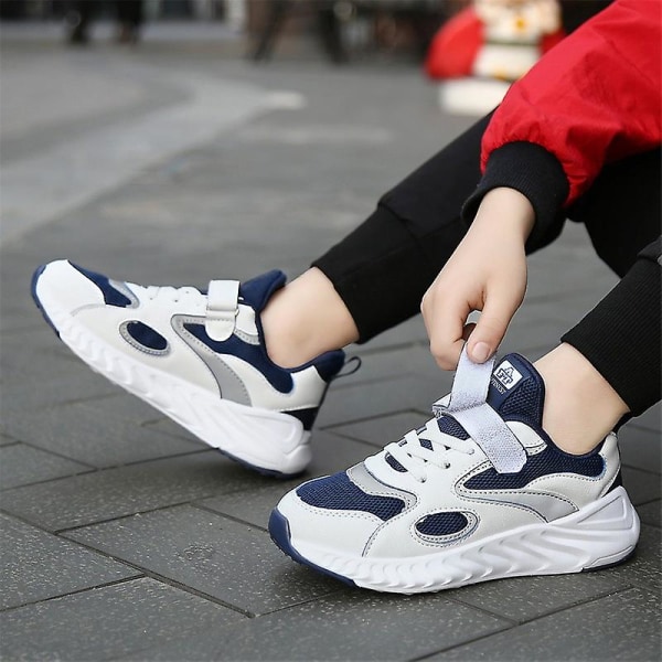 Barn Sneakers Pojkar Flickor Andas löparskor Mode Sportskor K851 Blue 30