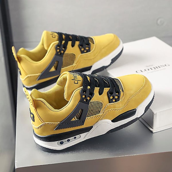 Barn Sneakers Andas Pojkar Flickor Skateboard Skor Löparskor Yj999 BlackYellow 34