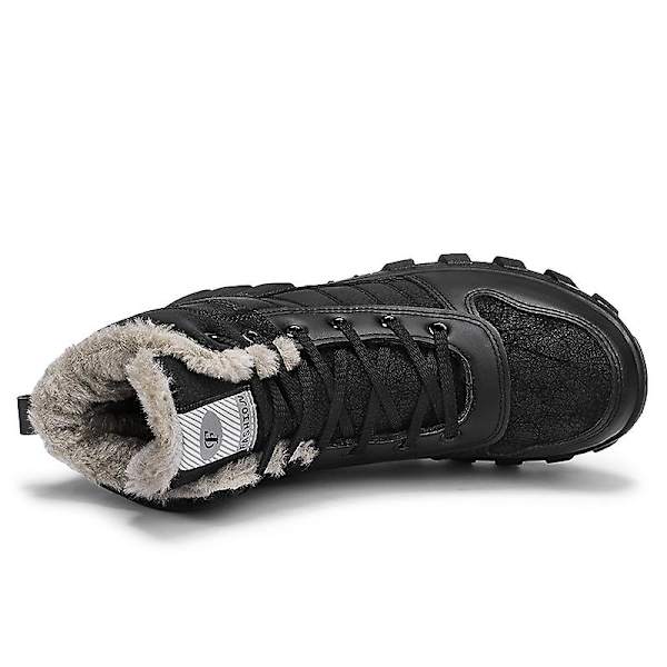 Snöstövlar för män varma ankelstövlar Halkskydd vinter utomhus casual 2Lm04 Black 41