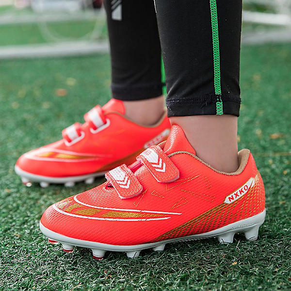 Fotbollsskor för barn Pojkar Flickor Fotbollsskor Grästräning Sport Skor Sneakers Yj6210A Red 34